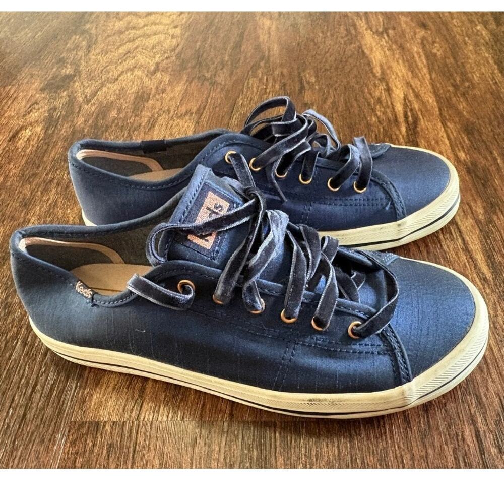 Keds Navy Satin Classic Sneaker Women's Size 6.0 WF57476